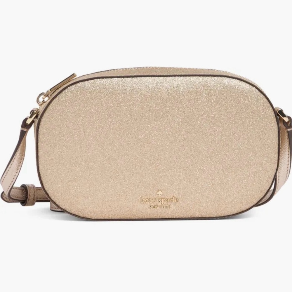 Kate Spade Gold Glitter Oval Camera Bag